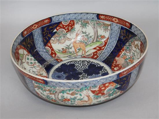A Japanese Imari bowl. Diameter 35cm.